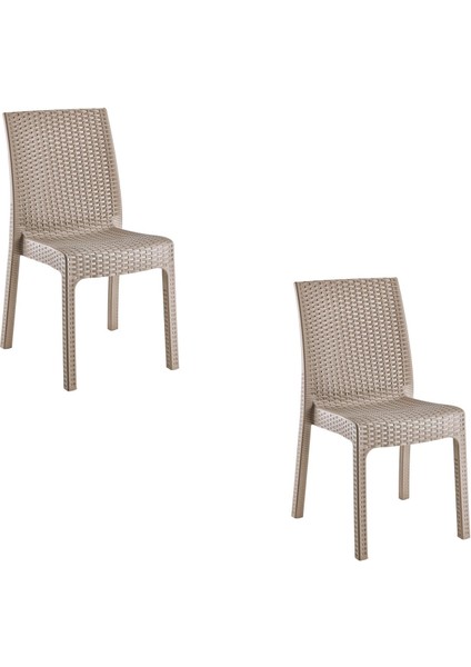 Deluxe Rattan Sandalye Cappuccino | 2'li Set