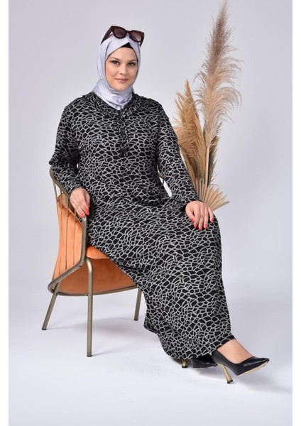 Kadın Büyük Beden Yakası Fırfırlı Tesettür Anne Elbisesi Yakma Yapmaz Terletmez fırsatları