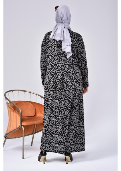 Kadın Büyük Beden Yakası Fırfırlı Tesettür Anne Elbisesi Yakma Yapmaz Terletmez indirimleri