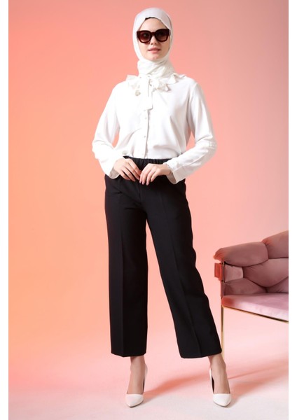 Buyuk Beden Kumas Pantolon Kadin Bol Paca