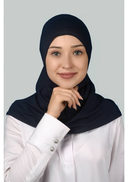 Hazır Türban Pratik Eşarp Tesettür Hijab - Namaz Örtüsü - Lacivert