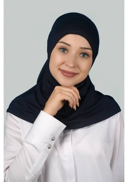 Hazır Türban Pratik Eşarp Tesettür Hijab - Namaz Örtüsü - Lacivert