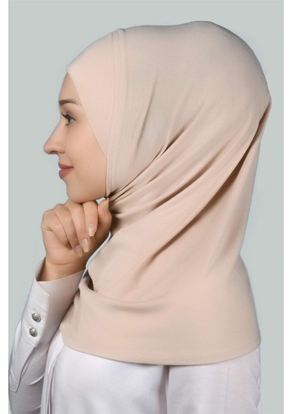 Hazır Türban Pratik Eşarp Tesettür Hijab - Namaz Örtüsü - Bej modelleri