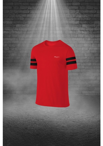 Erkek Kırmızı Dri-Fit Kumaş Baskısız Yuvarlak Yaka Kısa Kol Tişört Şort Alt Üst Takım (S-3xl)