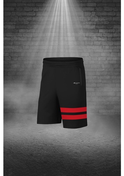 Erkek Kırmızı Dri-Fit Kumaş Baskısız Yuvarlak Yaka Kısa Kol Tişört Şort Alt Üst Takım (S-3xl)