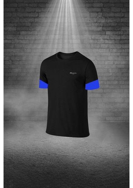 Erkek Siyah Dri-Fit Kumaş Sıfır Yaka Kısa Kol Konforlu Tişört Şort Alt Üst Takım (S-3xl)