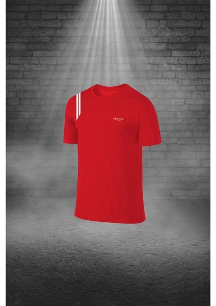 Erkek Kırmızı Dri-Fit Kumaş Spor Için Konforlu Cepli Bisiklet Yaka Tişört Şort Alt Üst Takım (S-3xl) fiyatları