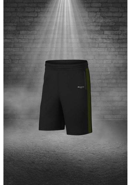 Erkek Haki Dri-Fit Kumaş Yürüyüş ve Koşu Için Konforlu Cepli Sıfır Yaka Tişört Şort Ikili Alt Üst Seti (S-3xl)