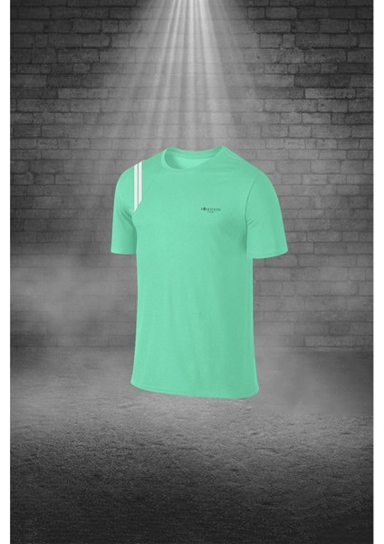 Büyük Beden Erkek Su Yeşili Dri-Fit Kumaş Cepli Bisiklet Yaka Sporcu Günlük Tişört Şort Ikili Takım (4XL-10XL) fiyatları