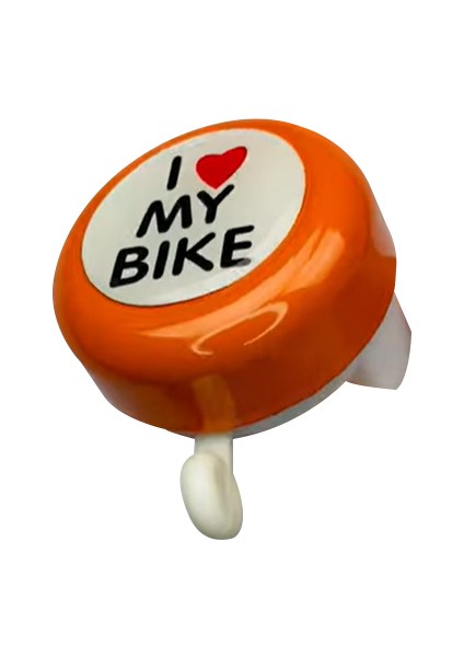 I Love My Bike Metal Sağlam Bisiklet Zili Turuncu