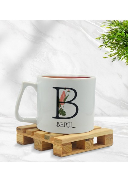 Kişiye Özel Baş Harfli Isimli Middle Beyaz Kupa Bardak Model 10