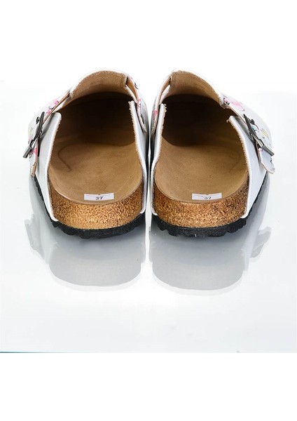 Azizsahinshoes 6311 Gözlüklü Köpek Sabo Terlik