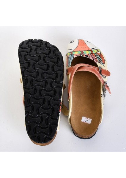 Azizsahinshoes 5410 Tilki Desenli Çapraz Sabo Terlik indirimleri