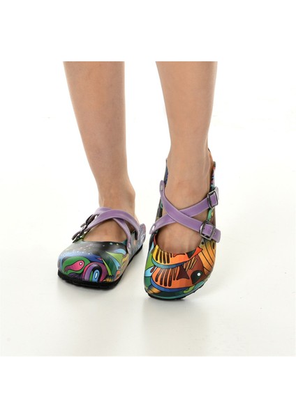 Okyanus Desen Çapraz Sabo Terlik modelleri