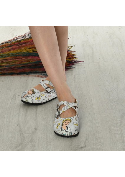 Azizsahinshoes 6296 Hemşire Çapraz Sabo Terlik