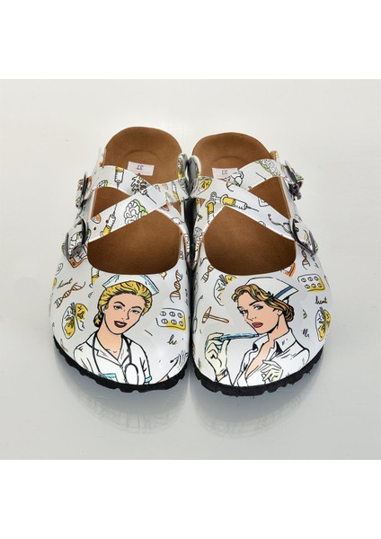 Azizsahinshoes 6296 Hemşire Çapraz Sabo Terlik fiyatları