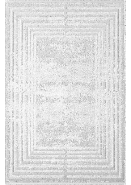 Lootus LO14D Gri Beyaz Modern Makine Halısı