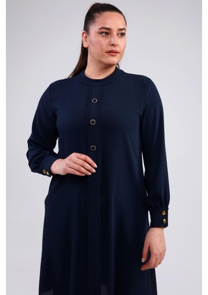 Kadın Büyük Beden Tesettür Tunik Düğmeli Ayrobin Kumaş fiyatları