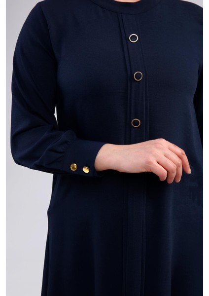 Kadın Büyük Beden Tesettür Tunik Düğmeli Ayrobin Kumaş modelleri