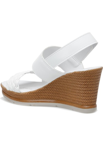 DS22033 2FX Beyaz Kadın Dolgu Topuk Sandalet modelleri