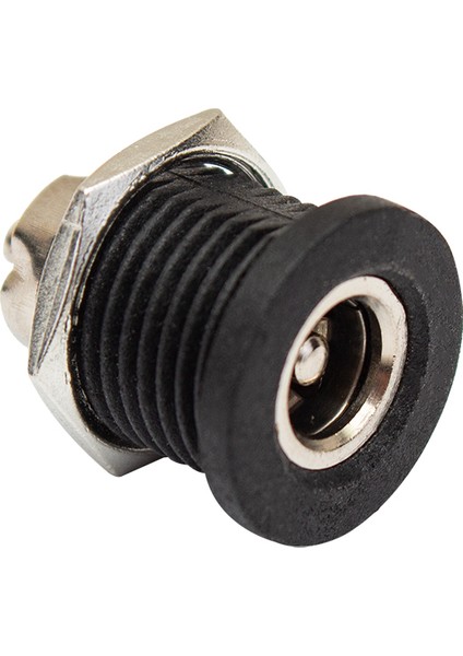 Adaptör Fişi Içi Metal 12MM Yuvarlak Somunlu Dc Şase 2.1mm (IC-258C) white