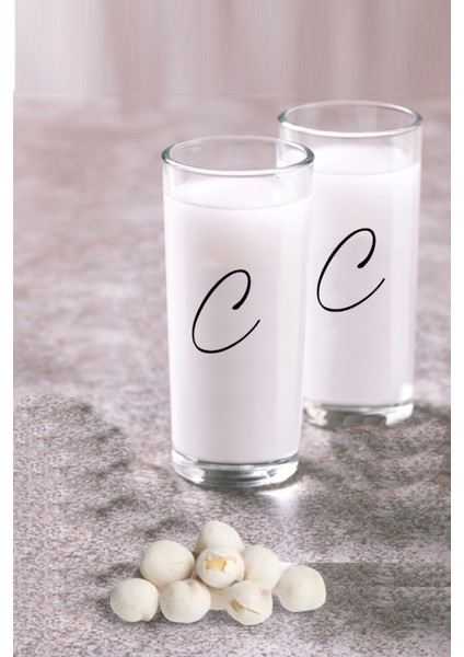 C Harfli Ikili Rakı Bardağı Makinede 70 Derecede Bile Çıkmayan