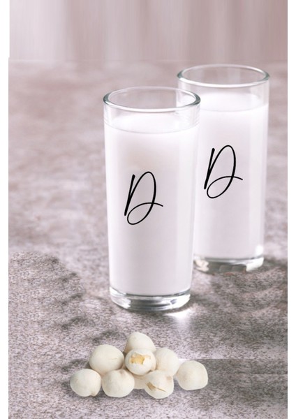 D Harfli Ikili Rakı Bardağı Makinede 70 Derecede Bile Çıkmayan