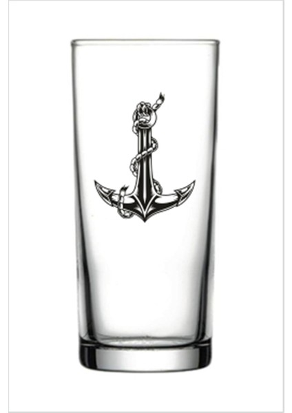 Marin, Aqua, Çıpa(Çapa) Desenli Rakı Bardağı