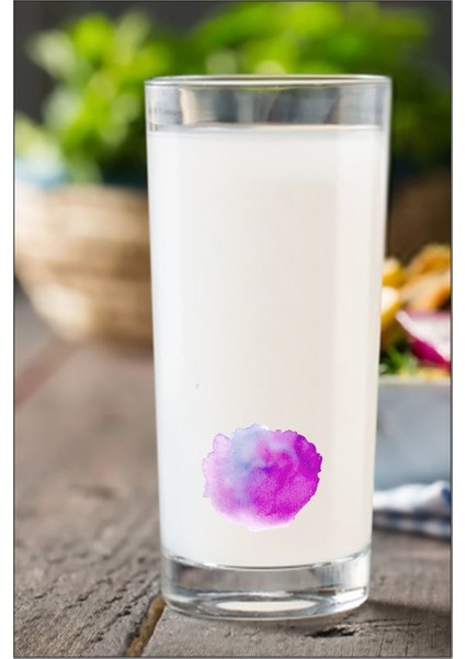 Fuşya Sulu Boya Desenli Rakı Bardağı 2 Adet