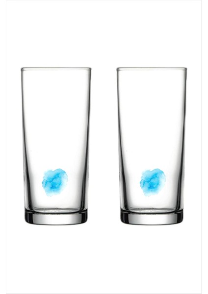 Sulu Boya Desenli Rakı Bardağı 2 Adet Mavi fiyatları