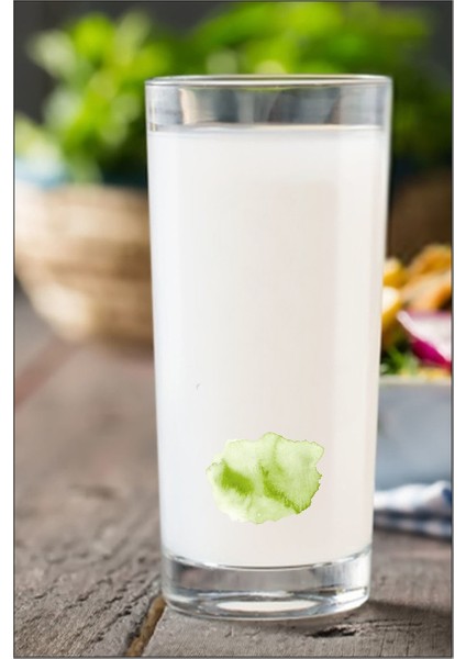 Sulu Boya Desenli Rakı Bardağı 2 Adet Yeşil