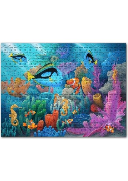 Doğal Ortamında Tropikal Balıklar ve Mercanlar 120 Parça Puzzle Yapboz Mdf (Ahşap)