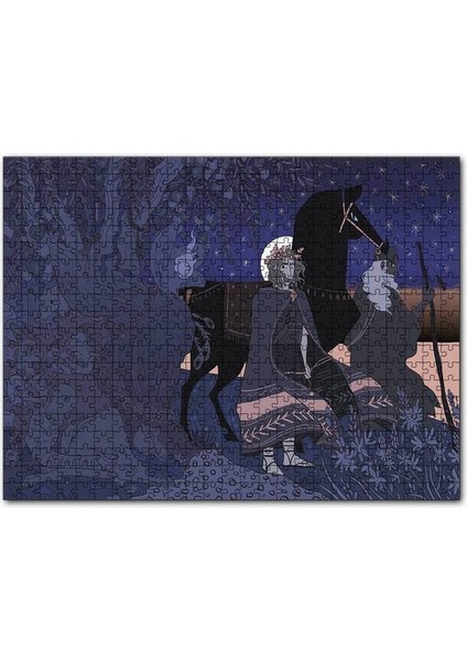 Prens, Büyücü ve Siyah At 120 Parça Puzzle Yapboz Mdf (Ahşap)