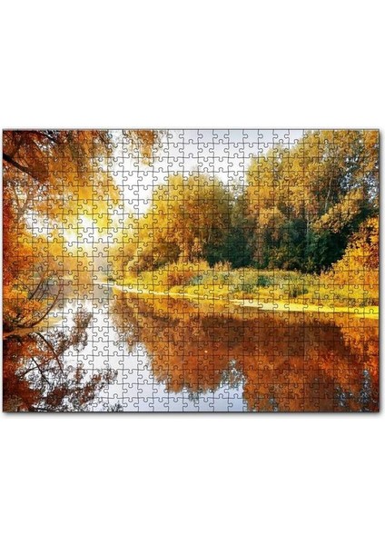 Sonbaharda Ormanın Içindeki Berrak Nehir 255 Parça Puzzle Yapboz Mdf (Ahşap)