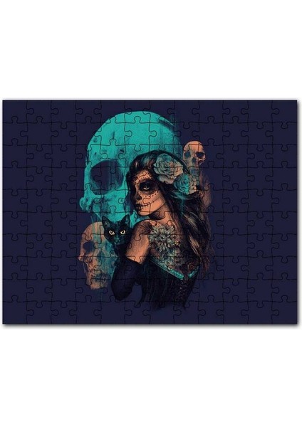 Kurukafalar Karakedi ve Ölü Gelin 255 Parça Puzzle Yapboz Mdf (Ahşap)