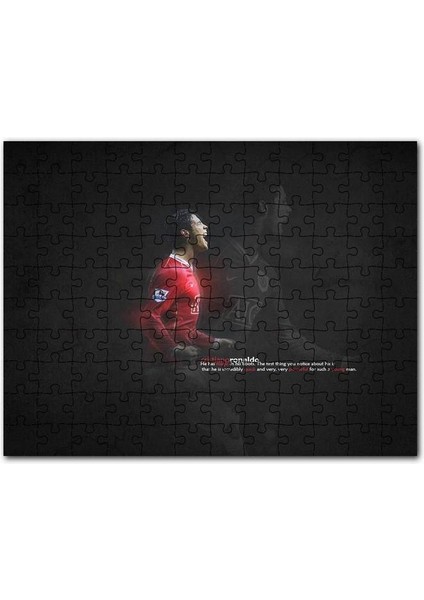 Cristiano Ronaldo Şeffaf Yansıma Arkaplan 120 Parça Puzzle Yapboz Mdf (Ahşap)