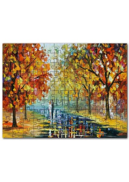 Ağaçlı Yolda Sevgili Çift 1000 Parça Puzzle Yapboz Mdf (Ahşap)