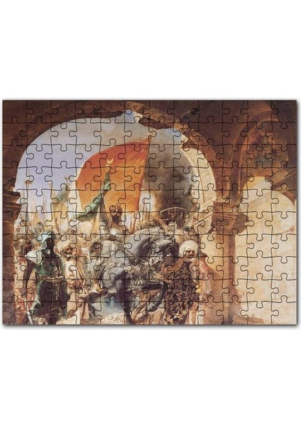 Fatih Sultan Mehmet Istanbulun Fetihi 120 Parça Puzzle Yapboz Mdf (Ahşap)