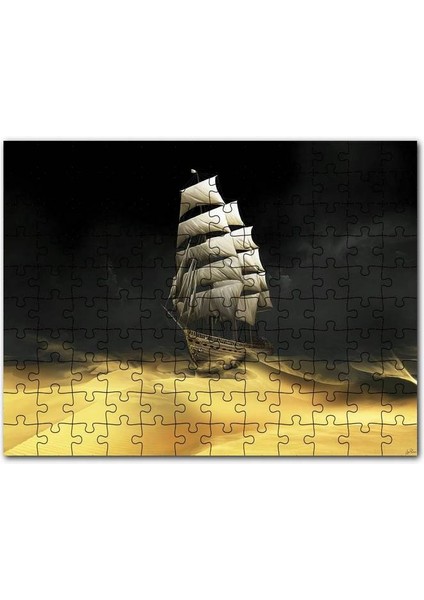 Çöl Kum Filmler Sanat Eseri Yelkenli Gemi 120 Parça Puzzle Yapboz Mdf (Ahşap)