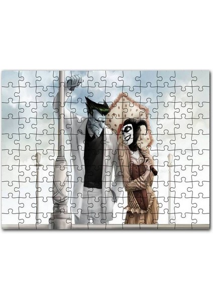 Joker Harley Quinn Aşkı Animasyon Görseli 120 Parça Puzzle Yapboz Mdf (Ahşap)