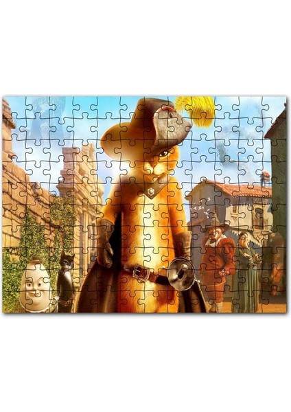 Film Çizmeli Kedi Görseli 120 Parça Puzzle Yapboz Mdf (Ahşap)