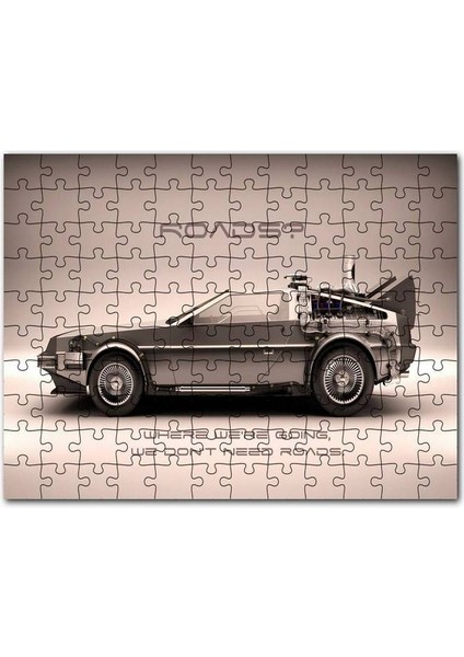 Geleceğe Dönüş Otomobili 120 Parça Puzzle Yapboz Mdf (Ahşap)