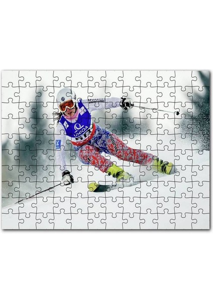 Kadın Kayakçı Siporu 1000 Parça Puzzle Yapboz Mdf (Ahşap)