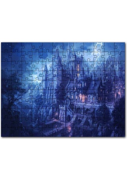 Karanlık Kale Yıldırım Fantezi Animasyon Film Görsel 1000 Parça Puzzle Yapboz Mdf (Ahşap)