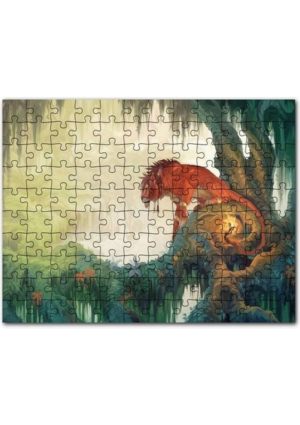 Red Xııı Final Fantasy Vıı Animasyon Orman Görseli 120 Parça Puzzle Yapboz Mdf (Ahşap)