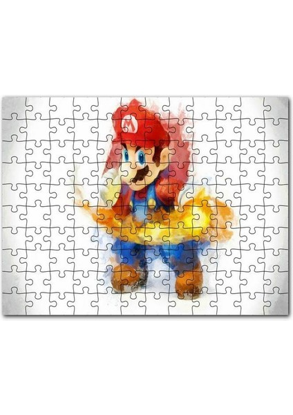 Super Mario Çizim 120 Parça Puzzle Yapboz Mdf (Ahşap)