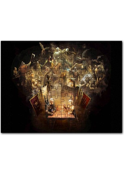 Witcher Macera Oyunu Kahramanları Görseli 120 Parça Puzzle Yapboz Mdf (Ahşap)