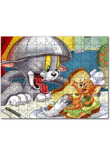 Tom ve Jerry Kovalayan Oyunlar Ev 500 Parça Puzzle Yapboz Mdf (Ahşap)