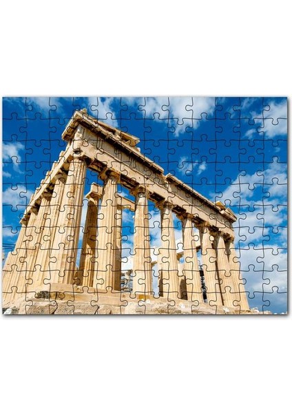 Yunanistan Tapınak Harabeleri ve Bulutlar 120 Parça Puzzle Yapboz Mdf (Ahşap)