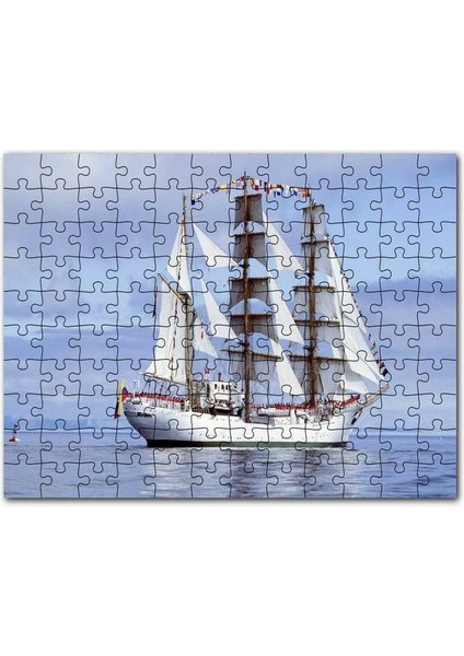 Yelkenli Beyaz Gemi 120 Parça Puzzle Yapboz Mdf (Ahşap)